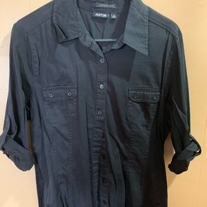 Black button down